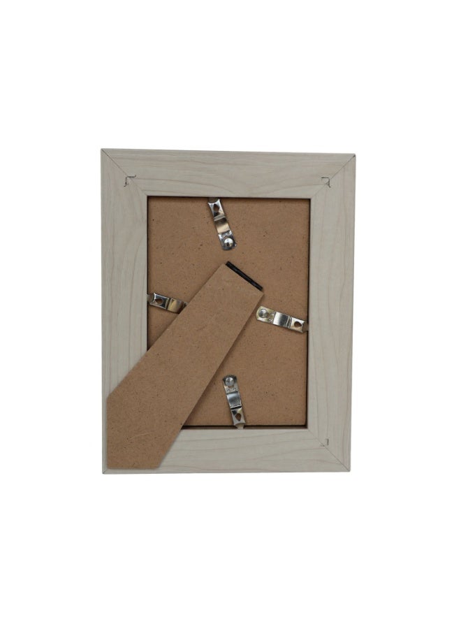 طقم إطارات صور خشبية عدد 2 مقاس 20 × 16.6 سم، لون بيج، إطار صور من MDF مع قاعدة وتعليق حائط للعرض على الطاولة أو الحائط - Image 5