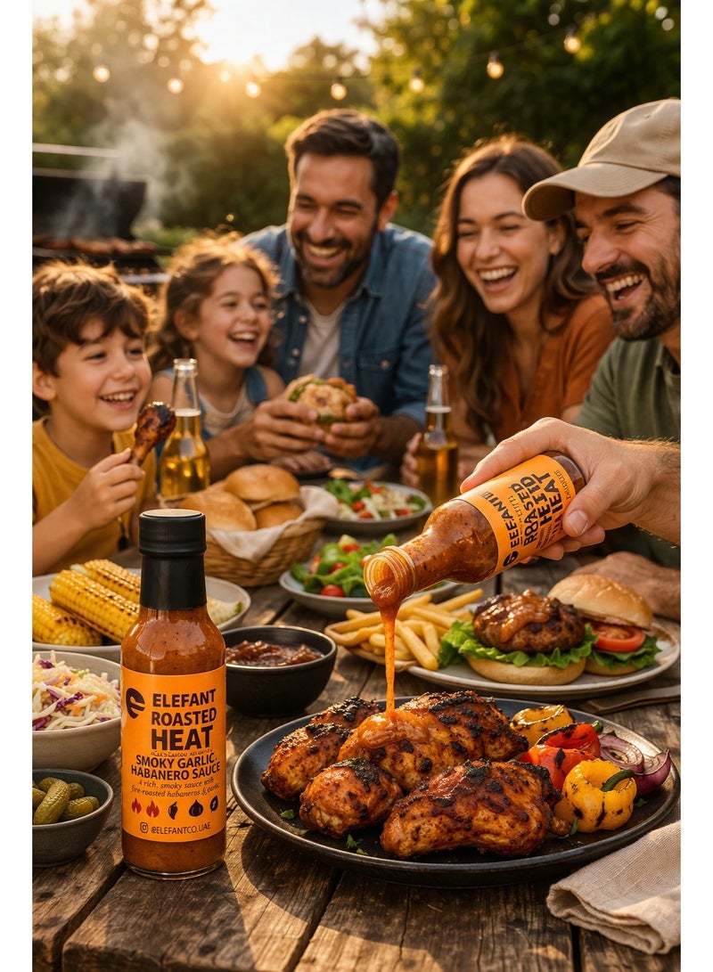 Elefant Roasted Heat Smoky Garlic Habanero Sauce 100ml Medium Heat No Preservatives Made in UAE - Image 3