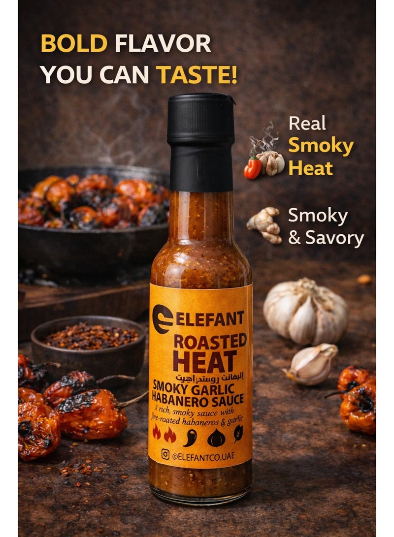 Elefant Roasted Heat Smoky Garlic Habanero Sauce 100ml Medium Heat No Preservatives Made in UAE - Image 2