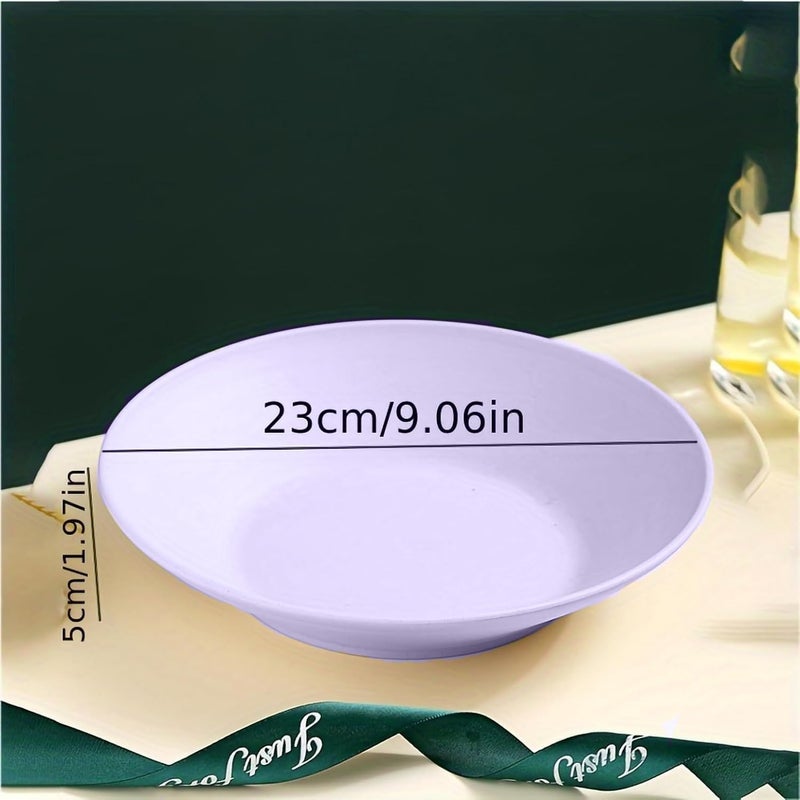 Amillee Wheat Straw Round Serving Bowl - Eco-Friendly, Unbreakable, Lightweight Mixing Bowl for Salads, Fruits - Food-Safe Dinnerware for BBQ, Picnic, Camping & Outdoor Cooking (Random, 1Pcs) - Image 2