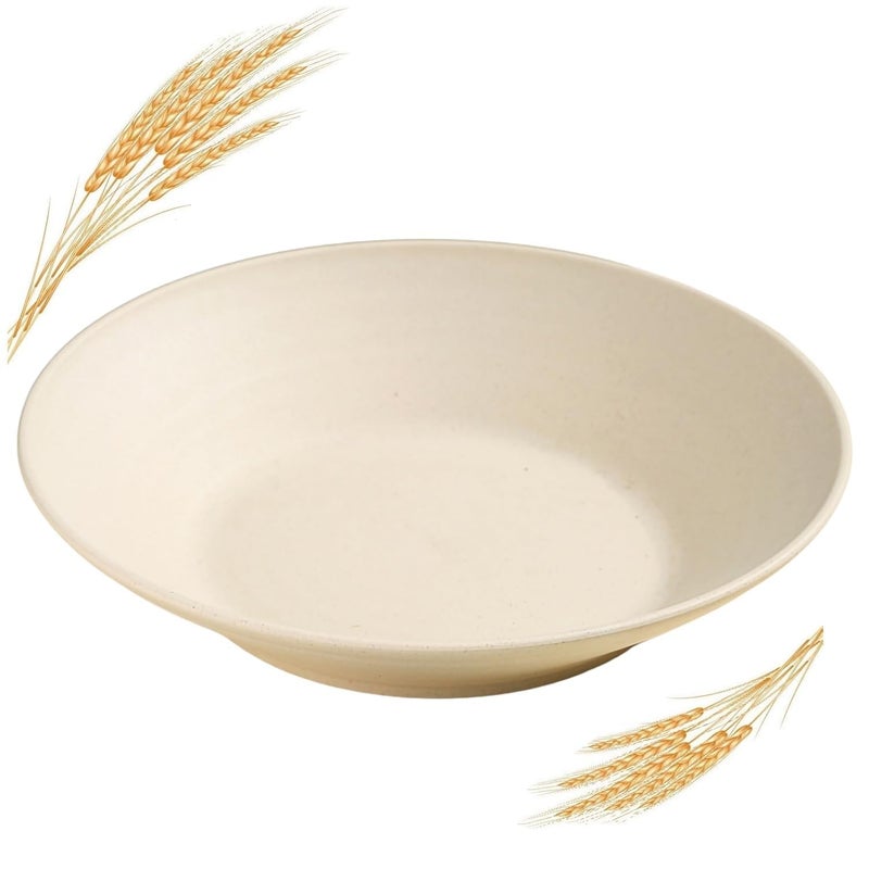 Amillee Wheat Straw Round Serving Bowl - Eco-Friendly, Unbreakable, Lightweight Mixing Bowl for Salads, Fruits - Food-Safe Dinnerware for BBQ, Picnic, Camping & Outdoor Cooking (Random, 1Pcs) - Image 1