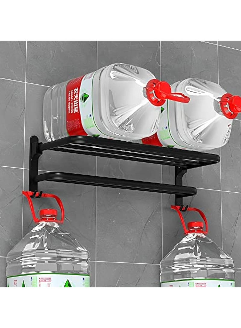 Arabest Towel Racks, Dual Folding Towel Rack, Bathroom Towel Rack Wall Mounted, for More Stable Storage, Waterproof & Rustproof Space Aluminum (Black, 60cm) - Image 4