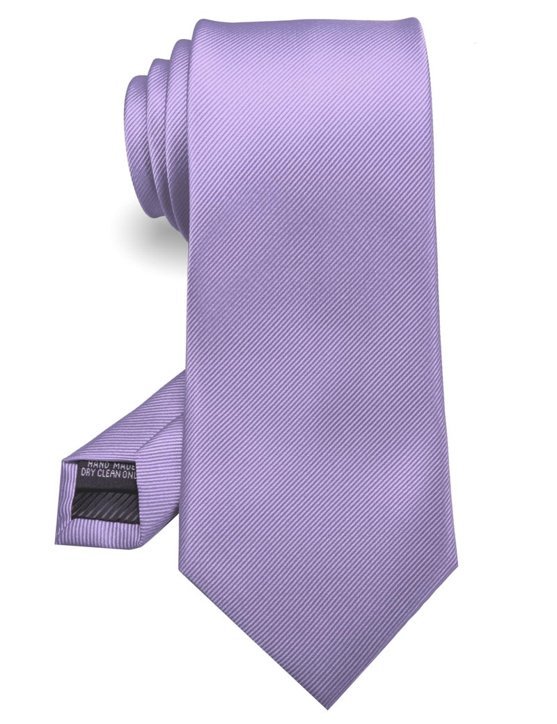 RBOCOTT Silk Lavender Purple Tie Business Wedding Formal Necktie for Men (61) - Image 1