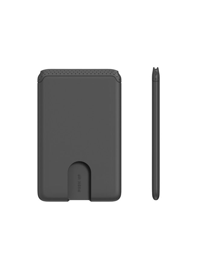 Spot Mobile Phone Silicone Card Case Mobile Phone Case Self-adhesive Silicone Card Case Anti-drop Bank Card Silicone Card Holder-Color:Black-Dimensions:5.8*9.2cm  - Image 1