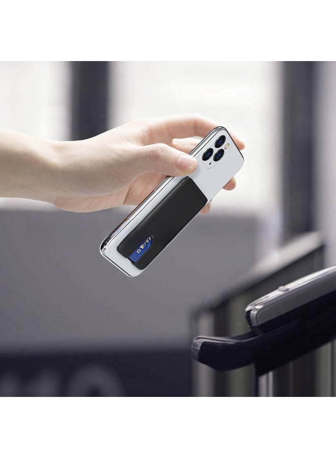 Spot Mobile Phone Silicone Card Case Mobile Phone Case Self-adhesive Silicone Card Case Anti-drop Bank Card Silicone Card Holder-Color:Black-Dimensions:5.8*9.2cm  - Image 5