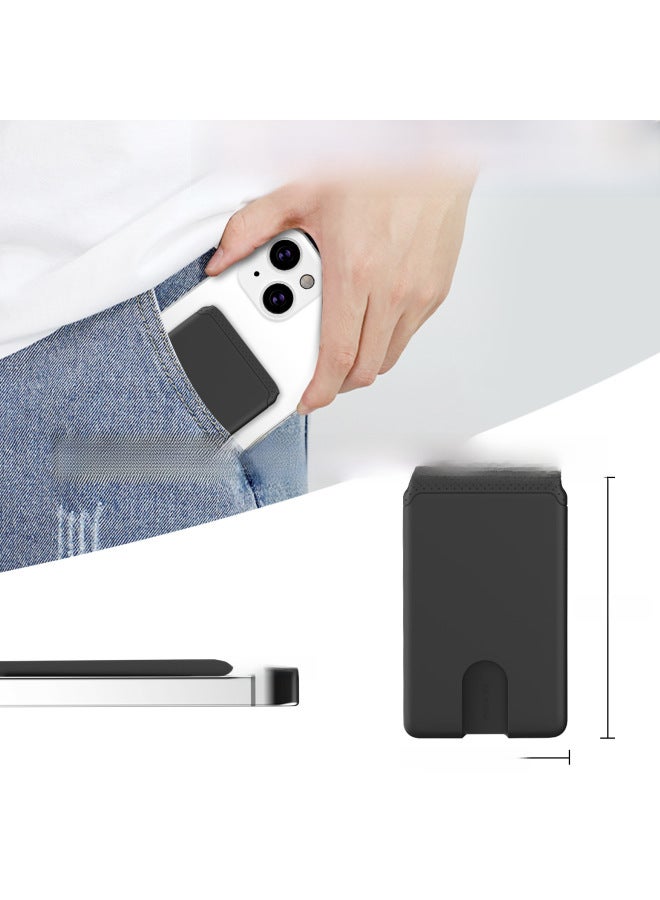 Spot Mobile Phone Silicone Card Case Mobile Phone Case Self-adhesive Silicone Card Case Anti-drop Bank Card Silicone Card Holder-Color:Black-Dimensions:5.8*9.2cm  - Image 4