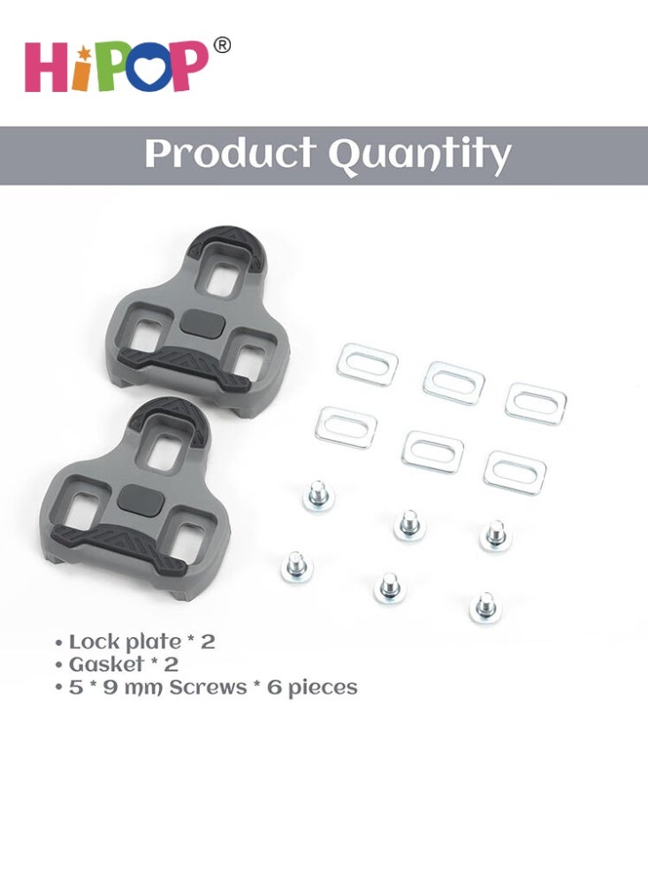 HIPOP Road Bike Pedals Compatible with Look Keo, Bicycle Shoe Chocks, 4.5° Adjustable Angle for Road and Race Cyclists (Grey) - Image 4