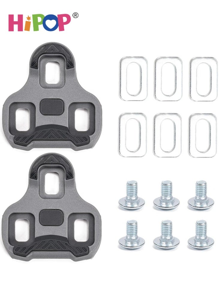 HIPOP Road Bike Pedals Compatible with Look Keo, Bicycle Shoe Chocks, 4.5° Adjustable Angle for Road and Race Cyclists (Grey) - Image 1