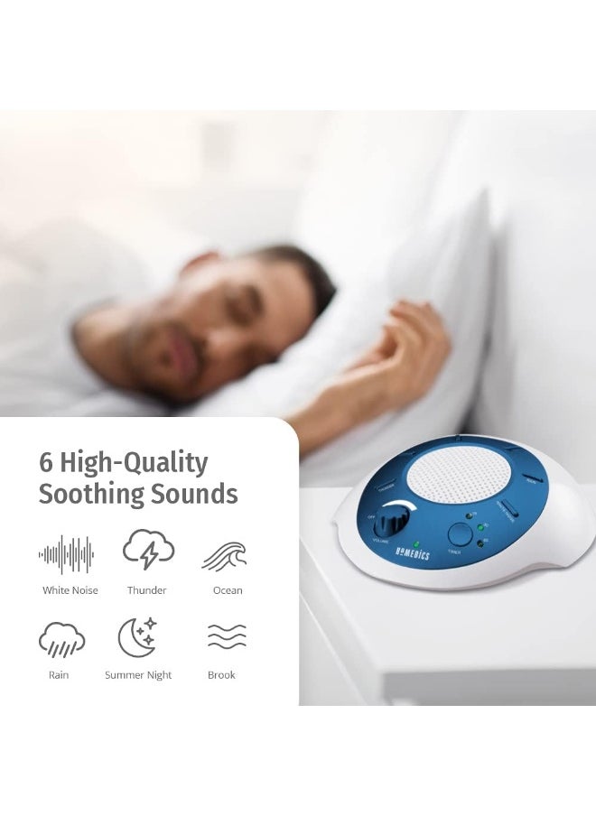 HoMedics - Homedics SoundSleep White Noise Sound Machine, Blue, Small Travel Sound Machine with 6 Relaxing Nature Sounds, Portable Sound Therapy for Home, Office, Nursery, Auto-Off Timer - Image 1