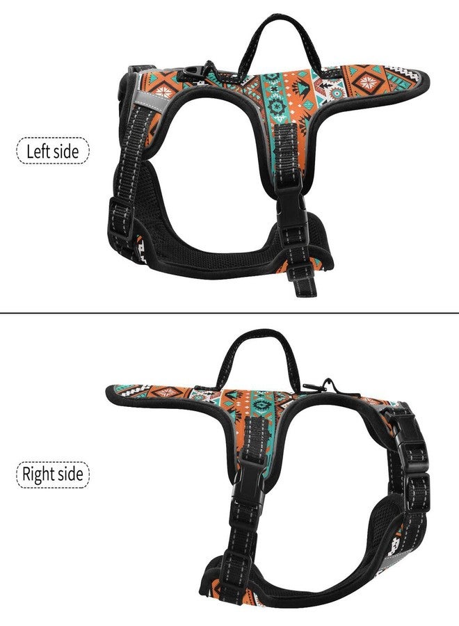 xigua Aztec Geometric Dog Harness, No Pull Pet Vest Harness Reflective Breathable Small & Medium Dog Harness with Nylon Handle - Image 3