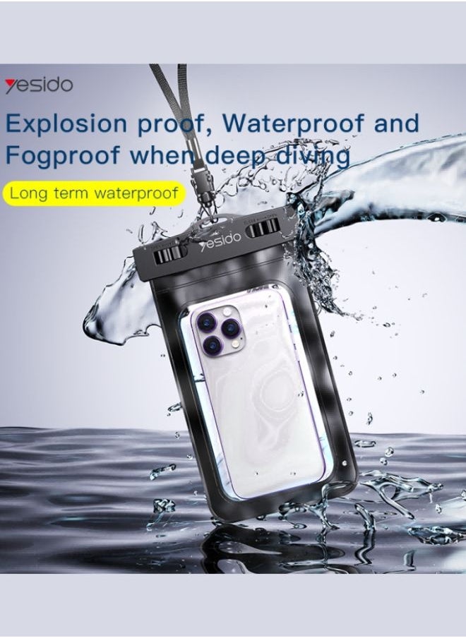 Yesido IPX8 Waterproof Phone Case – Full Touchscreen Access, Secure Lock & Neck Strap – Fits All Smartphones  - Image 2