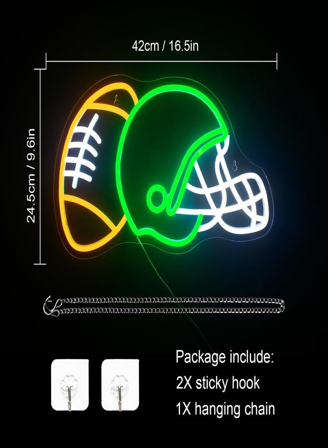 WLHOPE Football Neon Sign Helmet Neon Signs, Helmet Led Signs, Neon Signs for Wall, Football Neon Light up Signs for Boys Bedroom Game Room Rugby Sports Party Office College - Image 5
