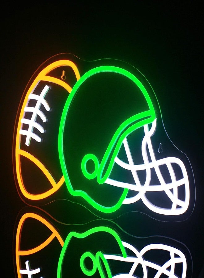 WLHOPE Football Neon Sign Helmet Neon Signs, Helmet Led Signs, Neon Signs for Wall, Football Neon Light up Signs for Boys Bedroom Game Room Rugby Sports Party Office College - Image 4
