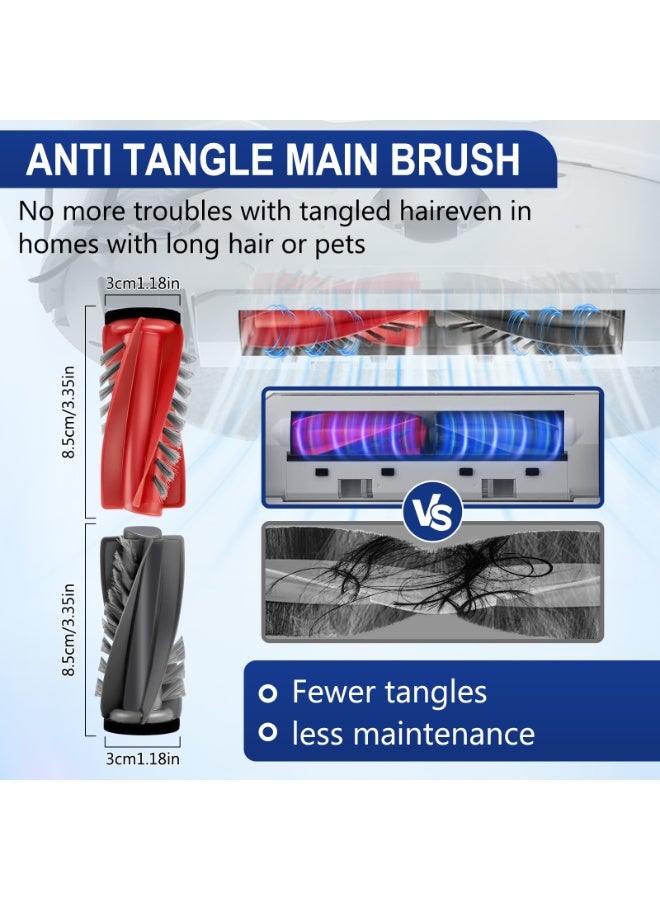 اكسيسن 17 قطعة من ملحقات Qrevo 5AE البديلة لمكنسة Roborock Qrevo Curv/Curvc/Curv S5X/S5V /Edge/Edge S5A، 2 فرشاة رئيسية، 4 قطع قماش للمسح، 4 فرش جانبية، 2 فلتر HEPA، 4 أكياس غبار، 1 أداة - Image 3