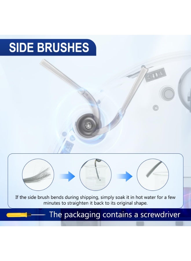 اكسيسن 17 قطعة من ملحقات Qrevo 5AE البديلة لمكنسة Roborock Qrevo Curv/Curvc/Curv S5X/S5V /Edge/Edge S5A، 2 فرشاة رئيسية، 4 قطع قماش للمسح، 4 فرش جانبية، 2 فلتر HEPA، 4 أكياس غبار، 1 أداة - Image 4