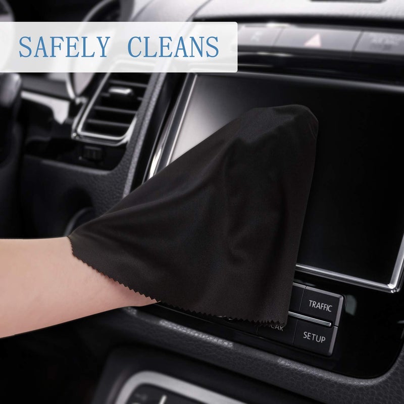 Frienda Frienda 12 Pack Large Microfiber Glass Cleaning Cloths 12 x 12 Inch Oversized Eyeglass Sunglasses Cleaning Cloths for Electronics Glasses Screens and Lenses(Black)  - Image 4