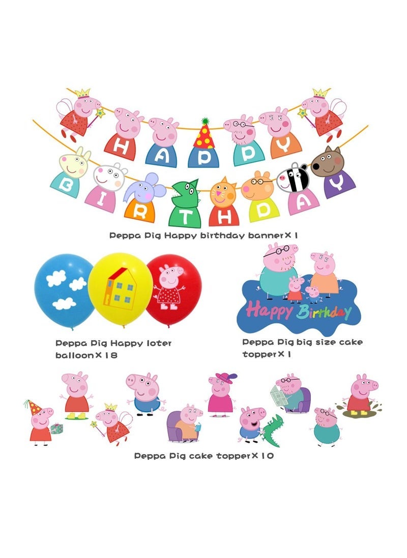 LA FIESTA Peppa Birthday Decorations for Kids - Image 2