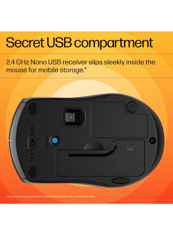 HP Renewed - 220 Silent Wireless Mouse, 2.4 GHz Dongle, 15 Month Life Battery BLACK - Image 3