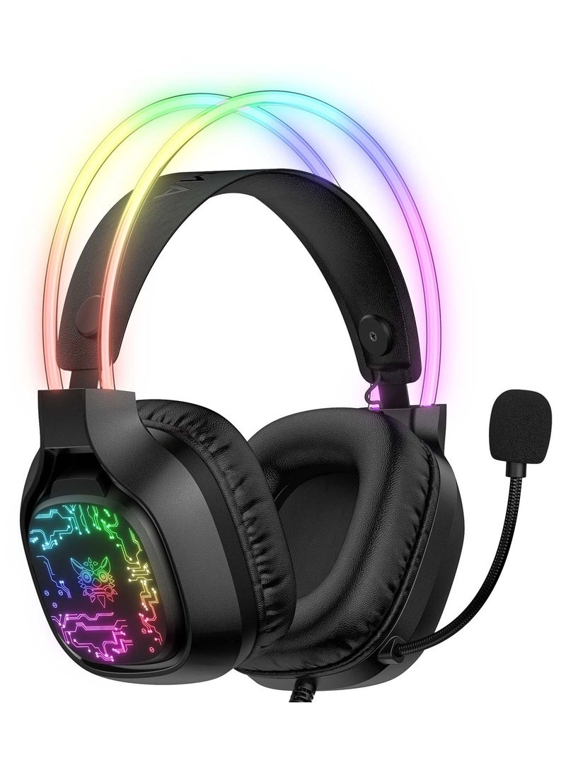 onikuma X22 RGB Gaming Wired Headset Noise Reduction With Microphone PC PS3 PS4 Switch Mobile Xbox  - Image 1