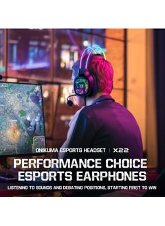 onikuma X22 RGB Gaming Wired Headset Noise Reduction With Microphone PC PS3 PS4 Switch Mobile Xbox  - Image 5
