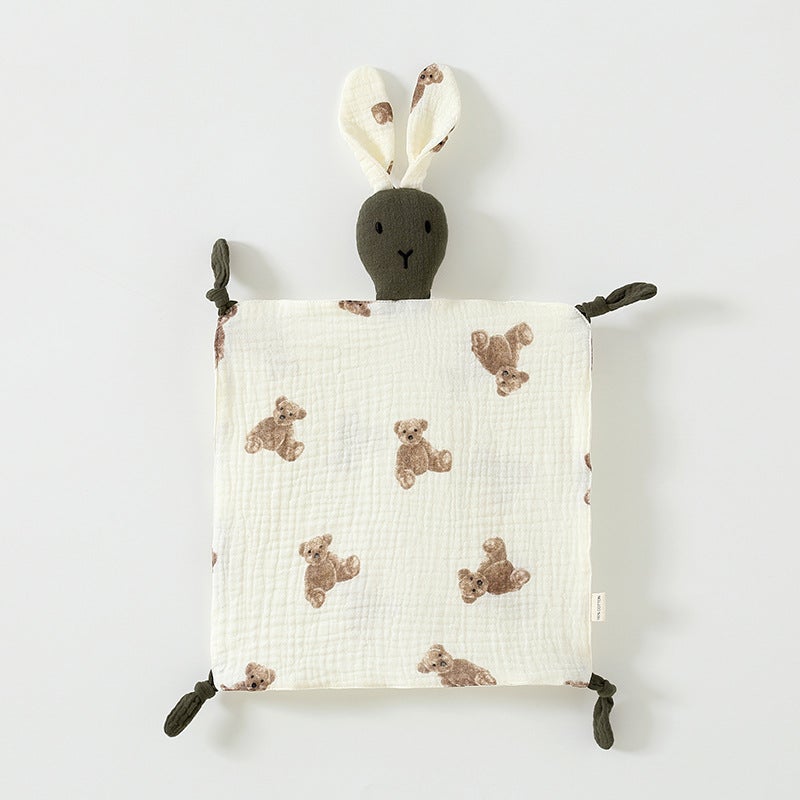 Cotton Yarn Soothing Towel for Newborns – Cute Animal Sleep Doll and Hand Puppet Toy - Image 4