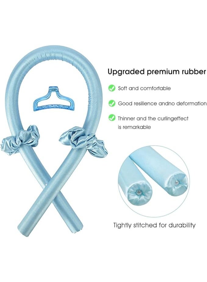 عصابة رأس لتجعيد الشعر للشعر الطويل، مجموعة بكرات تجعيد الشعر بدون حرارة يمكن النوم بها طوال الليل، لفافة شعر بشريط تجعيد من الساتان مع ربطة شعر ومشابك شعر للحصول على تموجات طبيعية - Image 4