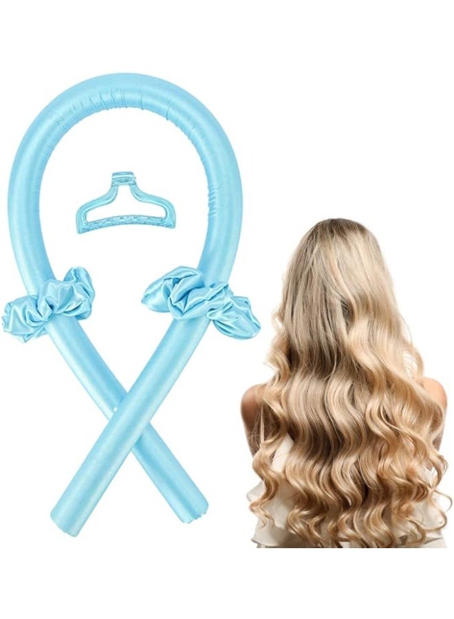 عصابة رأس لتجعيد الشعر للشعر الطويل، مجموعة بكرات تجعيد الشعر بدون حرارة يمكن النوم بها طوال الليل، لفافة شعر بشريط تجعيد من الساتان مع ربطة شعر ومشابك شعر للحصول على تموجات طبيعية - Image 1