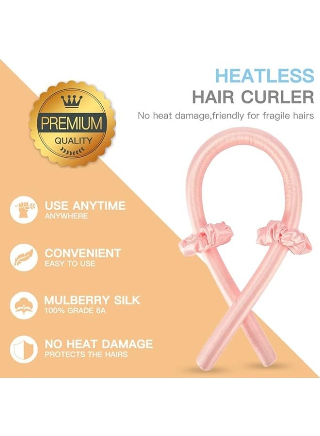 عصابة رأس لتجعيد الشعر للشعر الطويل، مجموعة بكرات تجعيد الشعر بدون حرارة يمكن النوم بها طوال الليل، لفافة شعر بشريط تجعيد من الساتان مع ربطة شعر ومشابك شعر للحصول على تموجات طبيعية - Image 3