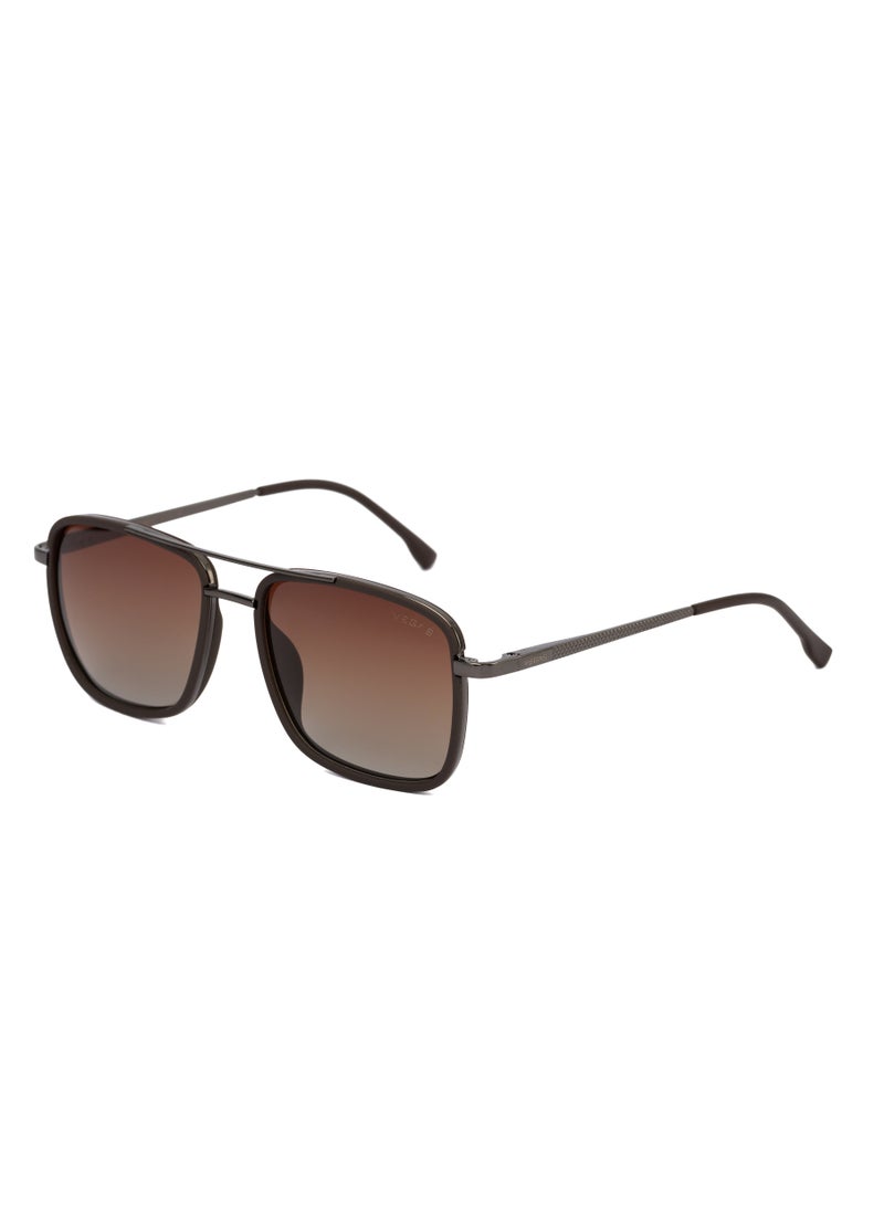 VEGAS - Men's Square Sunglasses V2046 - Brown - Image 1
