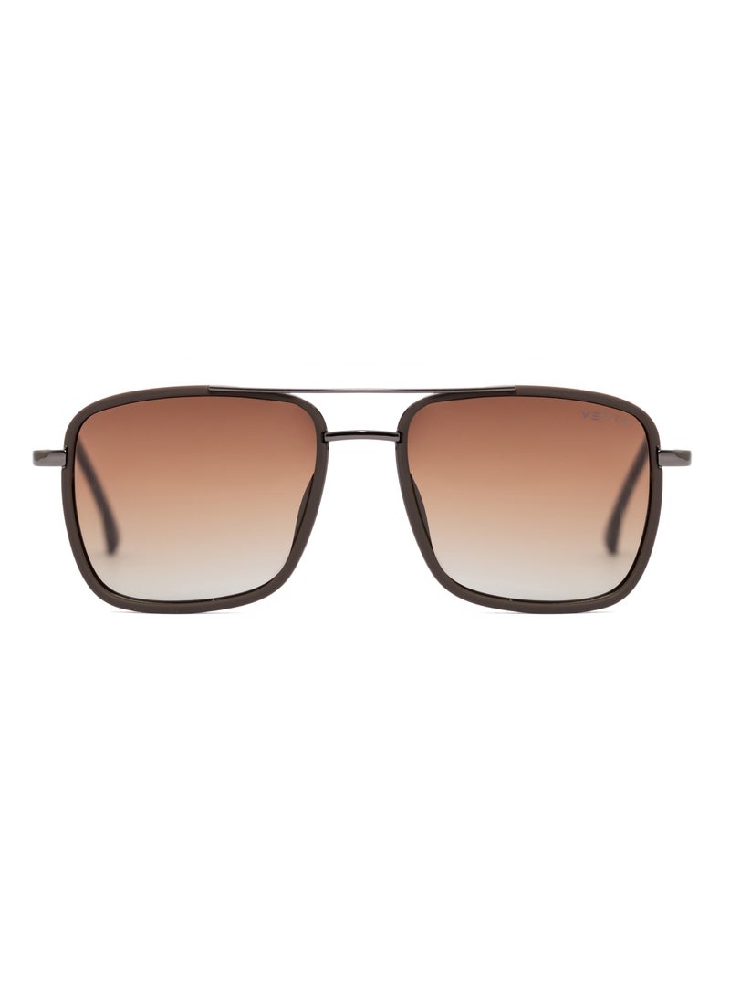 VEGAS - Men's Square Sunglasses V2046 - Brown - Image 1