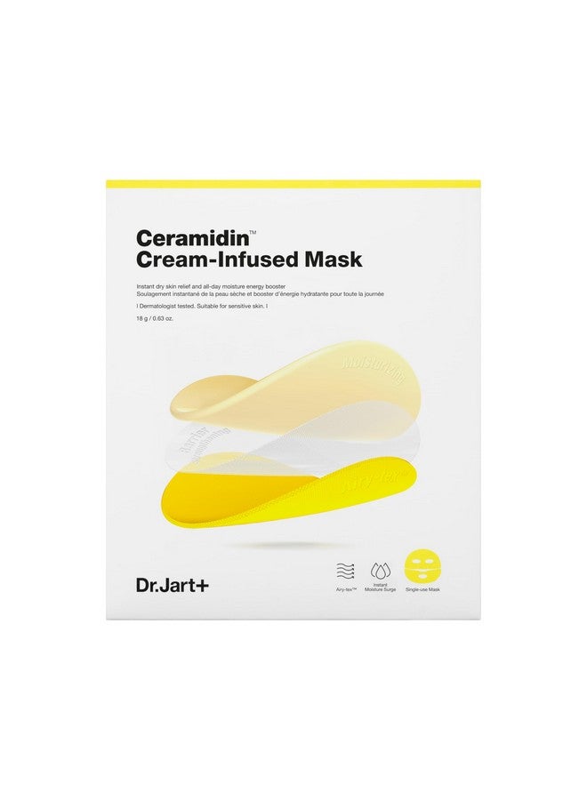 Dr.Jart+ Ceramidin Cream-Infused Face Mask For Dry Skin With Ceramides And Panthenol | Sheet Mask | Korean Skin Care, 0.63 Ounce - Image 1