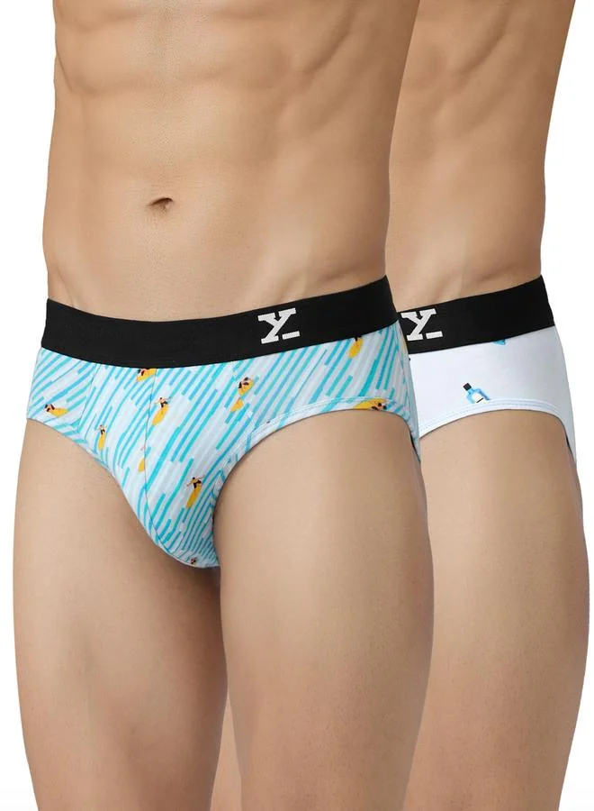 XYXX Pack of 2 - Men Surf Cotton Printed Briefs