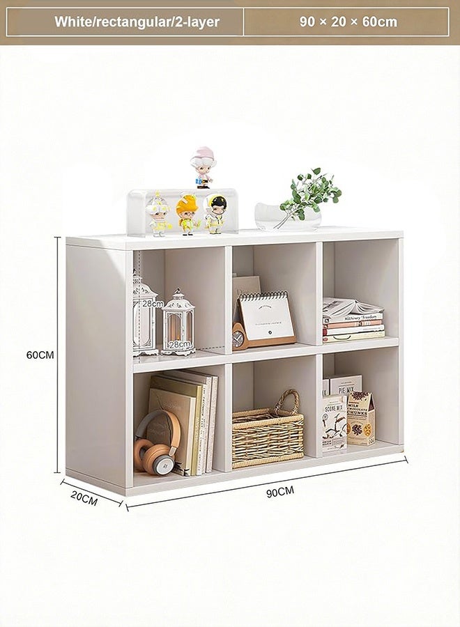 6 Cube Wooden Bookcase with Back Panel, Bookshelf and Cube Storage Organizer Decorative Display Shelf & Storage Cabinet for Books Toys Office Supplies Easy to Assemble Furniture for Living Room Bedroom & Office - Image 5