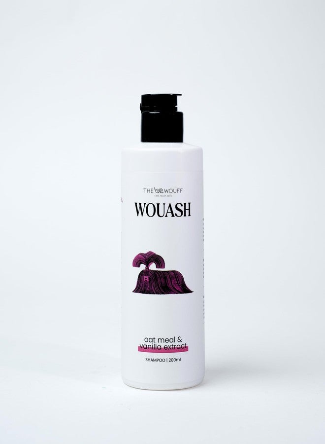 THE WOUFF WOUASH Dog Shampoo - Oatmeal & Vanilla Extract, 200ml | Soothing & Moisturizing Formula for Dogs | Sulfate & Paraben Free | Ideal for Sensitive Skin & Itch Relief - Image 1