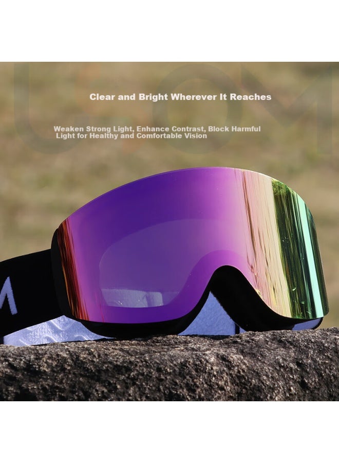 USOM Usom Magnetic Ski Goggles With Interchangeable Lenses, Uv Protection Snow Mountain Climbing Goggles - Image 2
