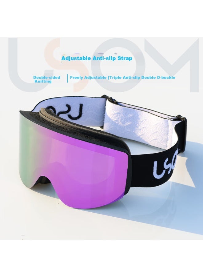 USOM Usom Magnetic Ski Goggles With Interchangeable Lenses, Uv Protection Snow Mountain Climbing Goggles - Image 4