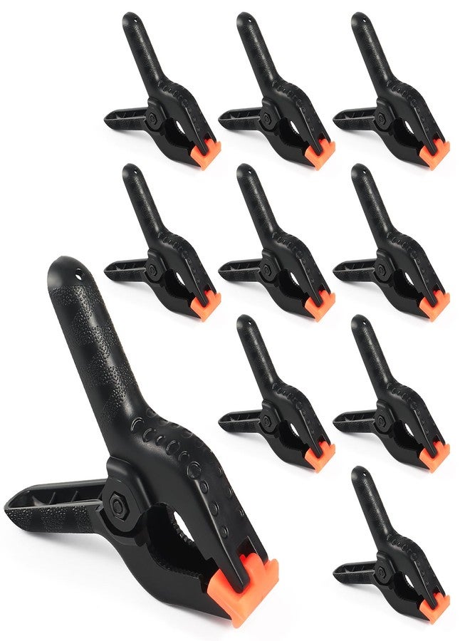 RELBRO 10 Pcs Spring Clamps, 4.5 Inch Large Plastic Spring Clips Clamps Heavy Duty Black Clamps Clips for Woodworking Photography Backdrop Stand Balloon Arch Crafts - Image 1