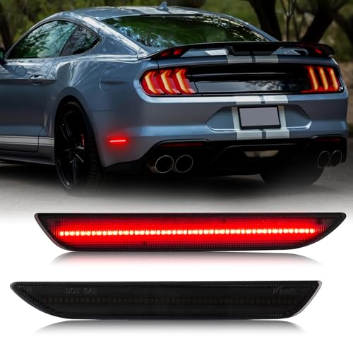 SHINEFIT Red Full LED Rear Side Marker Light Compatible with Mustang 2015-2023, Replace OEM Sidemarker Lamps FR3Z15A201A - Image 1
