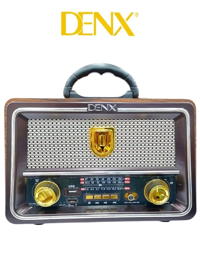 Denx Rechargeable Radio, Portable Radio AM FM Transistor with Best Sound, Solar/Battery Operated Radio, Support TF Card/USB Playing  - Image 1
