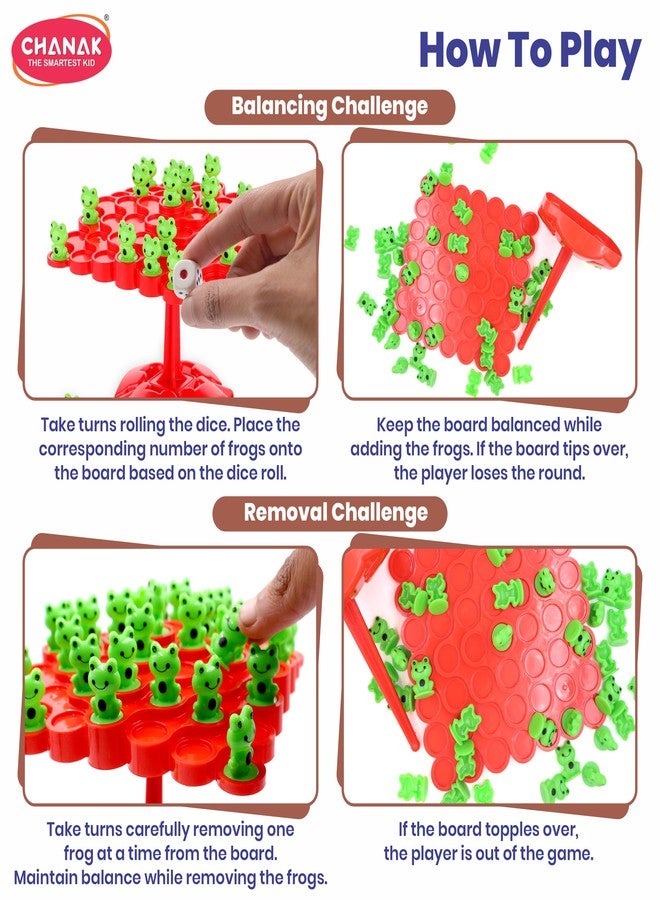 Chanak 50 Pcs Frog Tree Balance Stacking Board Game for Kids Educational Toys Froggy Wobble Swing Stack Balance Game for Boys Girls, Above 3+ Age - Image 5