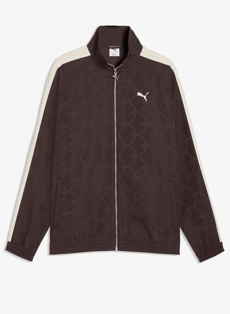 Puma Chocolate Brown T7 Jacquard Woven Jacket for Men | Best Price UAE