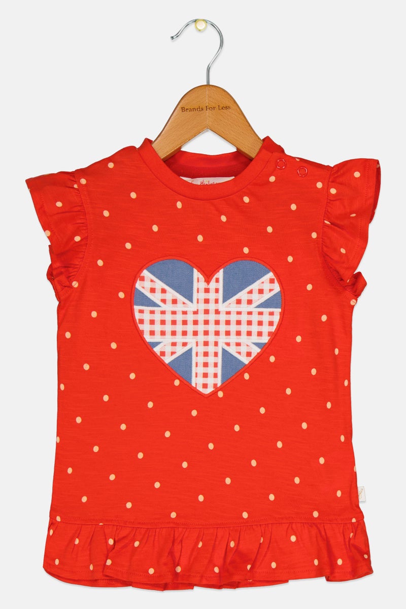 Hamleys Toddlers Girl Crew Ruffle Sleeve Top, Multicolor - Image 2