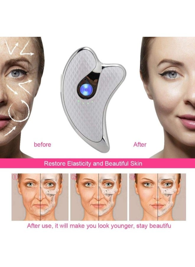 silvercnc Electric Gua Sha Plate, Gua Sha Tools Face Scraping Massager, Facial Scraping Plate Lifting Device Scraping Board for Anti Aging Anti Wrinkles Lifting Face Skin  - Image 2