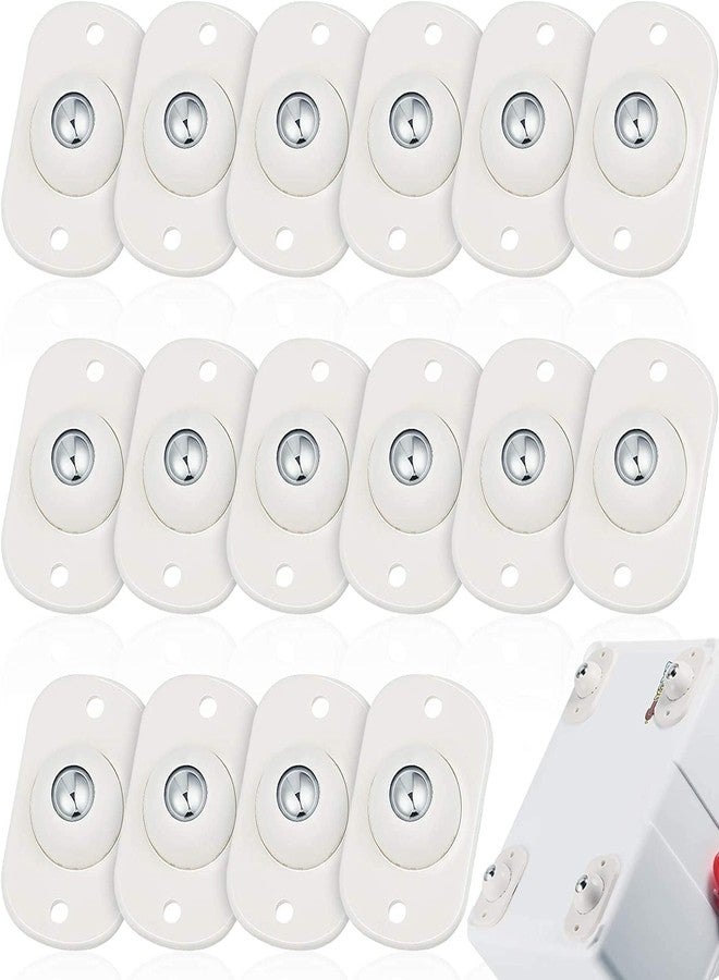 CUBIZ 16 Pcs Mini Swivel Casters, Stainless Steel Self-Adhesive, 360 Degree Rotation Pulley, Universal Wheels for Furniture and Storage Box Bottom - Image 1