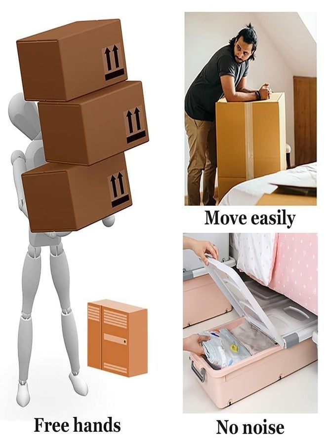 CUBIZ 16 Pcs Mini Swivel Casters, Stainless Steel Self-Adhesive, 360 Degree Rotation Pulley, Universal Wheels for Furniture and Storage Box Bottom - Image 2