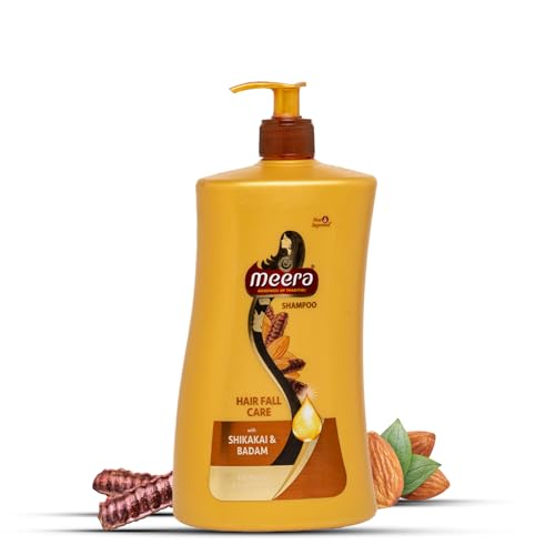 Meera Hairfall Care Shampoo with Badam & Shikakai | Strengthens Roots & Reduces Hair Fall | Paraben-Free Formula for Men & Women | Strong, Healthy Hair (1 ltr) - Image 1