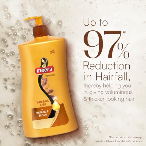 Meera Hairfall Care Shampoo with Badam & Shikakai | Strengthens Roots & Reduces Hair Fall | Paraben-Free Formula for Men & Women | Strong, Healthy Hair (1 ltr) - Image 2