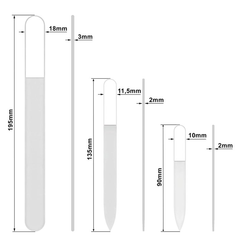 Mont Bleu Professional Set of 3 Czech Glass Nail Files - Genuine Czech Tempered Glass - Handmade Gift Set - Washable Double Sided Nail File - Etched Nail Files - Crystal Nail File for Natural Nails - Image 5