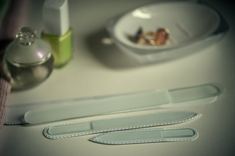 Mont Bleu Professional Set of 3 Czech Glass Nail Files - Genuine Czech Tempered Glass - Handmade Gift Set - Washable Double Sided Nail File - Etched Nail Files - Crystal Nail File for Natural Nails - Image 4