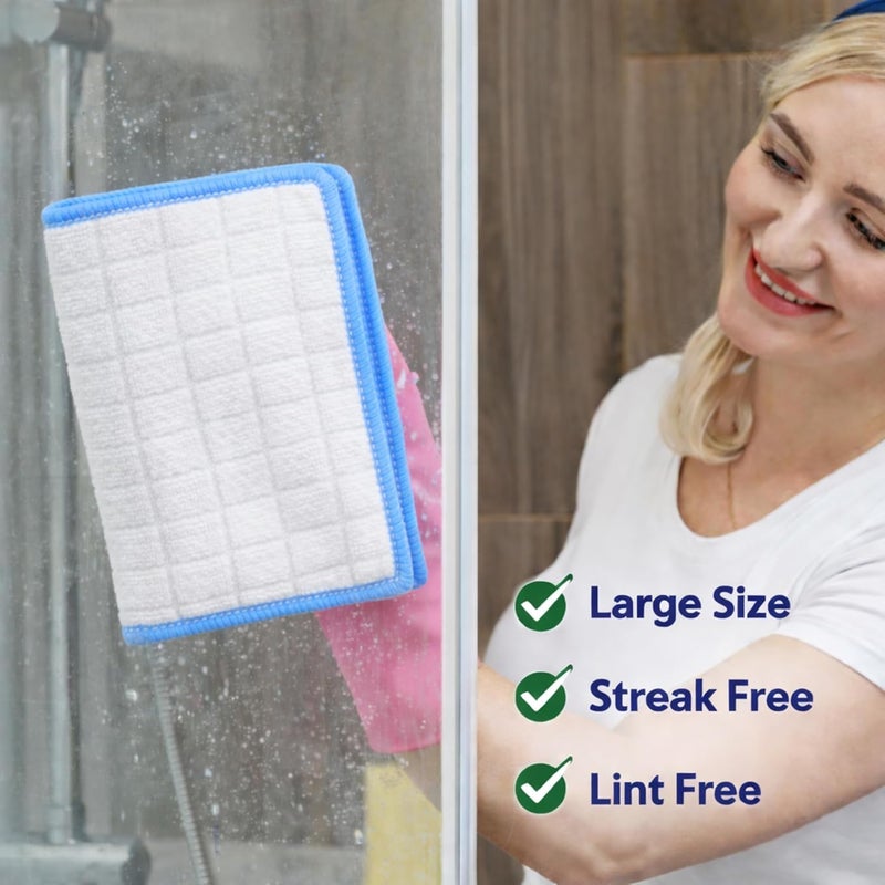 Towelogy Microfibre Cleaning Cloths, 12 Pack - 30x40cm Reusable Lint Free Cloths - Image 5